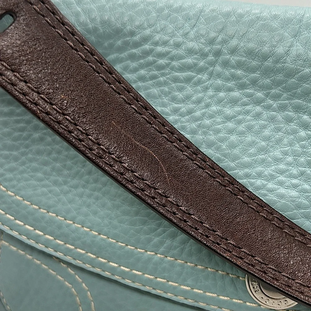 Coach Robin’s Egg Light Blue Pebbled Leather Hobo Bag Purse 🌸🌸 - Picture 11 of 13